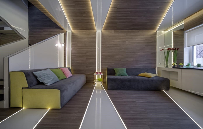 Iluminación de suelo en el interior