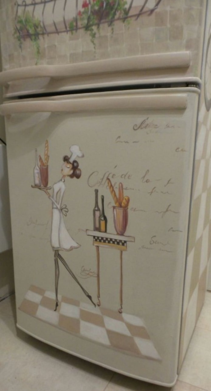 hermoso decoupage de refrigerador