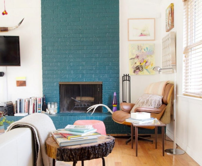 Colored brick wall