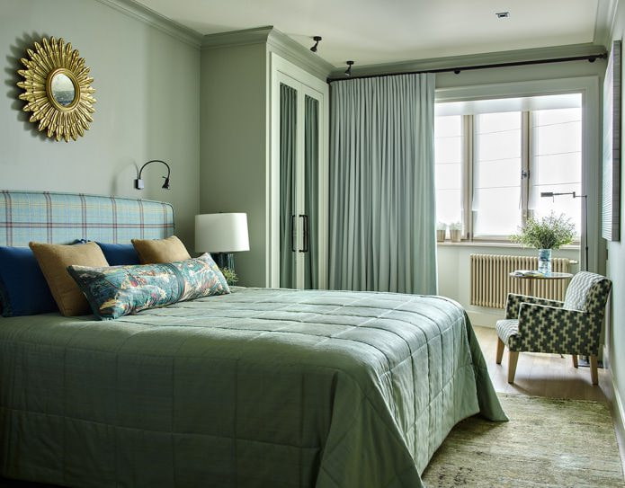 pintura verde para las paredes del dormitorio