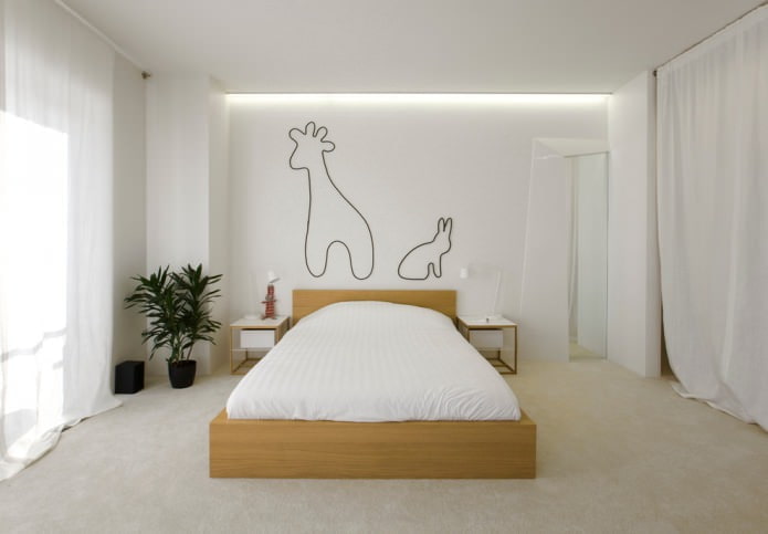 habitación blanca de estilo minimalista