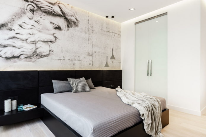 cama con colcha de estilo minimalismo