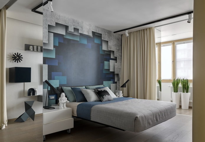 cama con colcha de pelo en el dormitorio