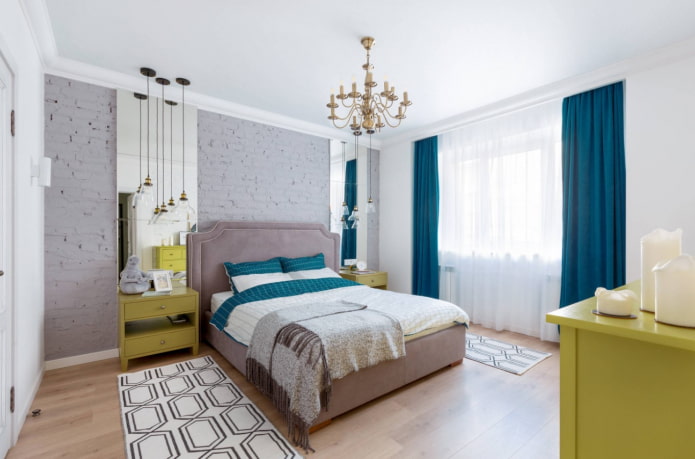 suelo en el dormitorio en un estilo moderno