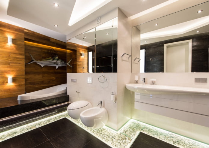 Iluminación de suelo en el baño