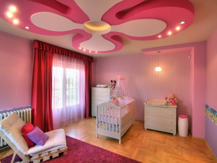 Construcción con placas de yeso en la habitación de una niña
