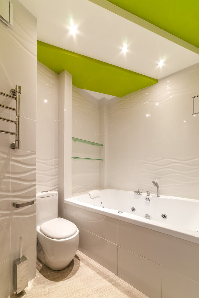 Techo de pladur en el interior del baño