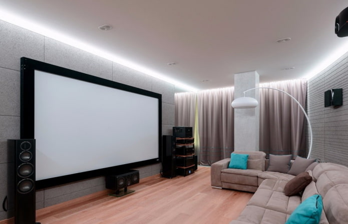Estructura de placas de yeso con iluminación perimetral