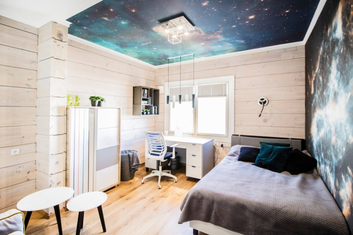 diseño del techo en la habitación de un adolescente