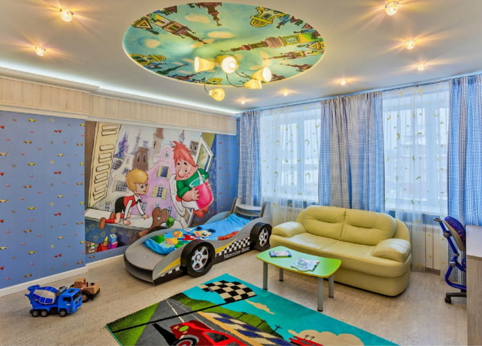 ceiling Diseño de techo en habitación de niño <img decoding=