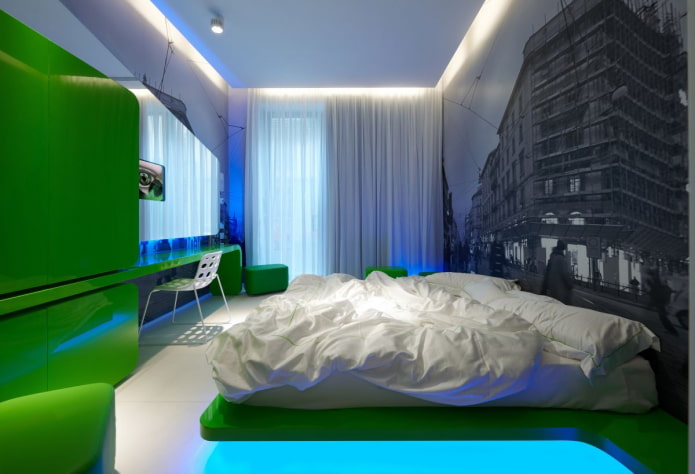 Techo flotante en el dormitorio