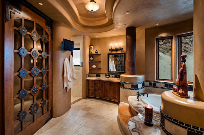 yeso decorativo para techo en el baño