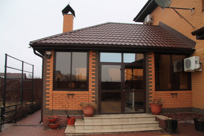 veranda de ladrillo para la casa