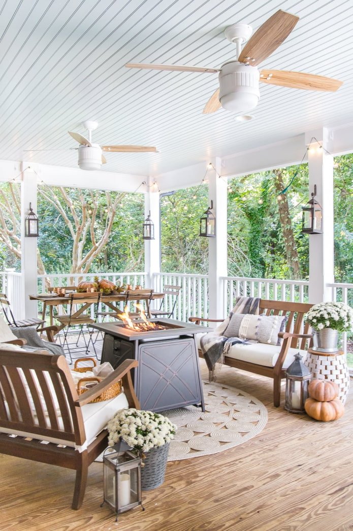 decoración de techo de veranda