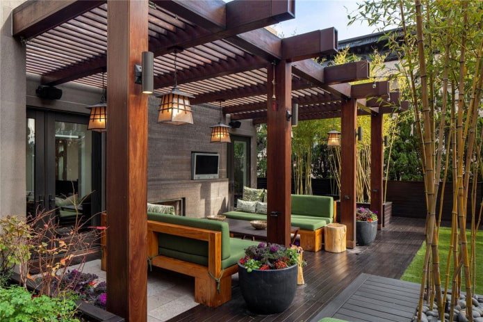 veranda de estilo oriental