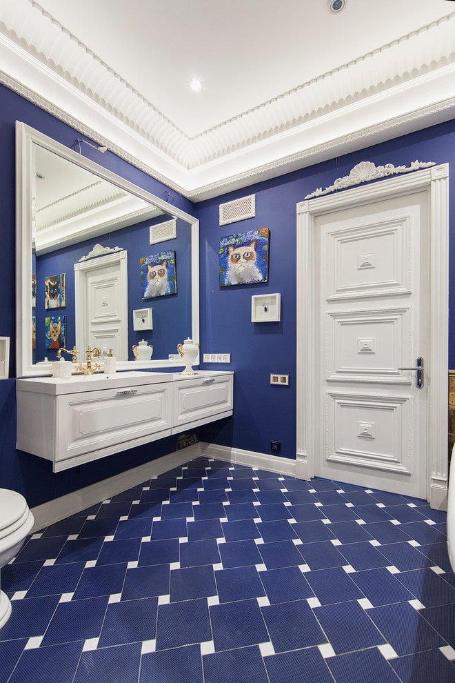 Disposición de azulejos en el suelo del baño
