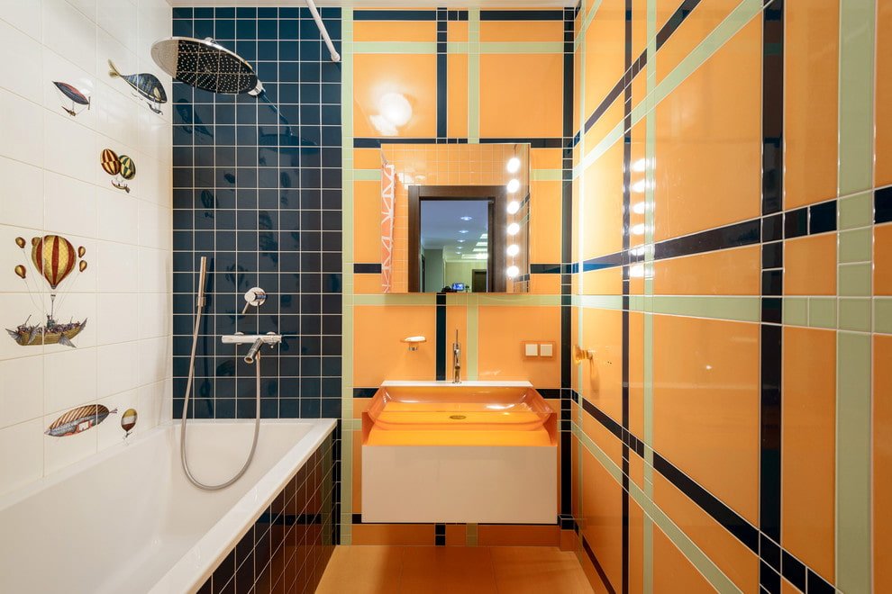 Disposición de los azulejos en el baño