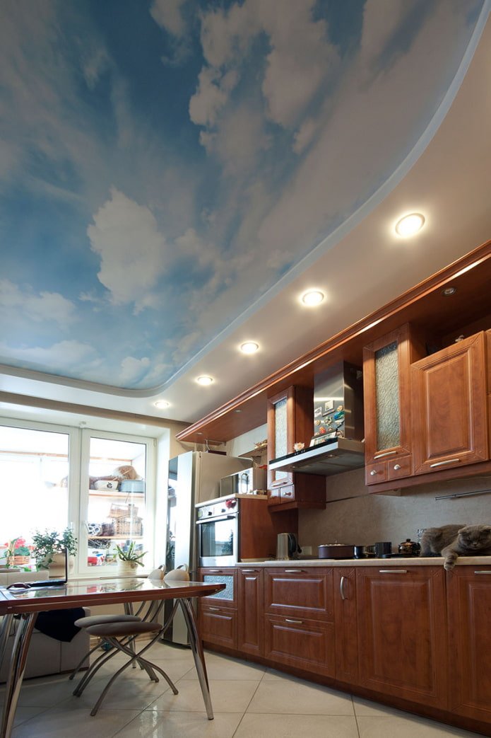 iluminación del techo en la cocina