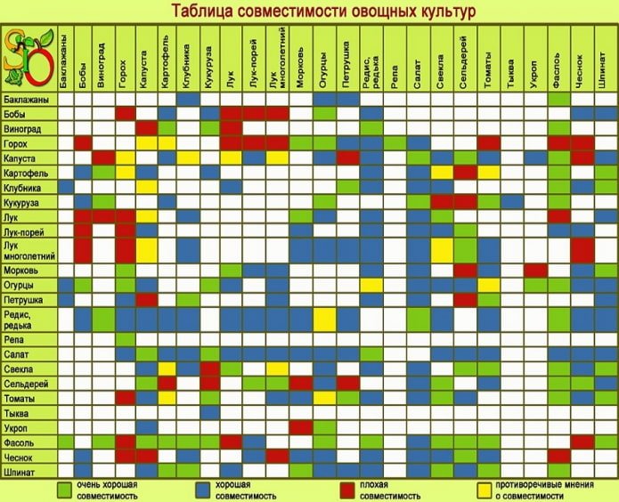 tabla de compatibilidad de cultivos