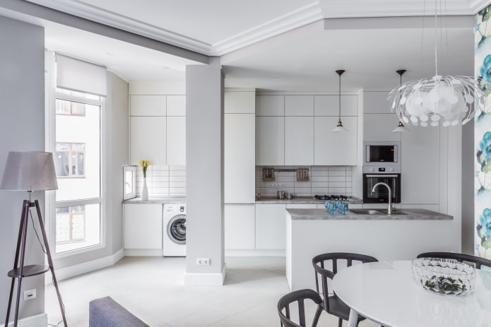 cocina con columna