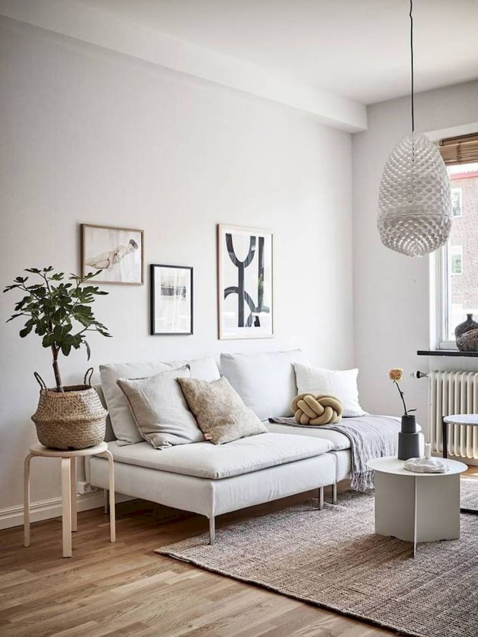 salón de estilo escandinavo