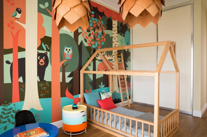 cama-casa en el interior