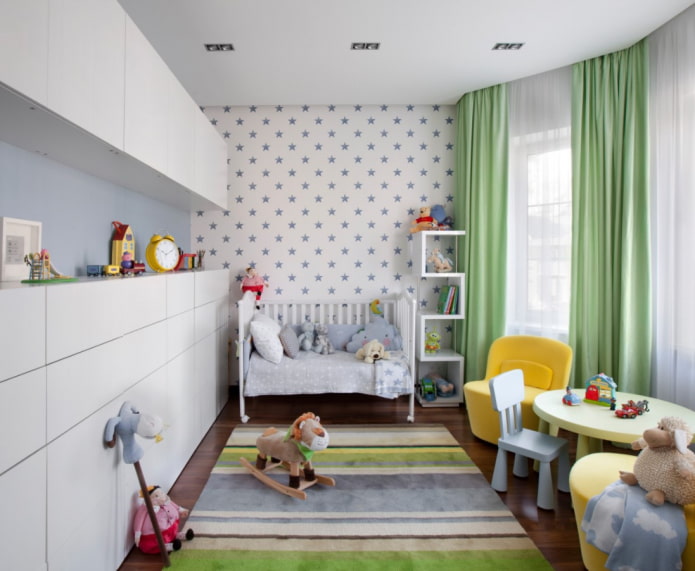 almacenamiento en la habitación infantil