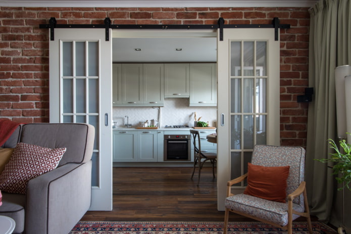Puertas correderas con insertos en el interior