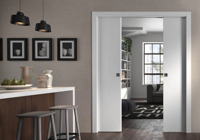 puertas correderas de lápiz en el interior
