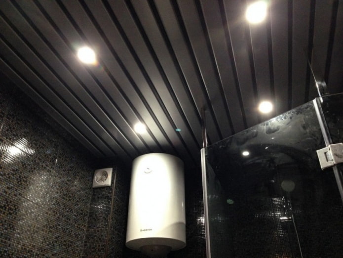 black slatted hanging structure