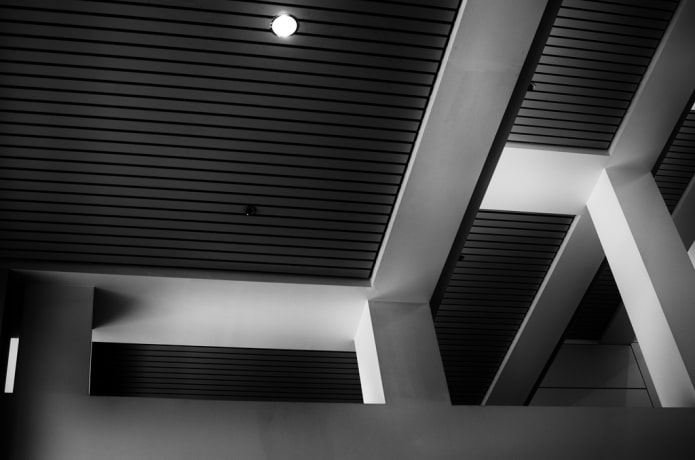 black slatted hanging structure
