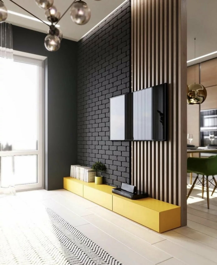combined partition in the living room