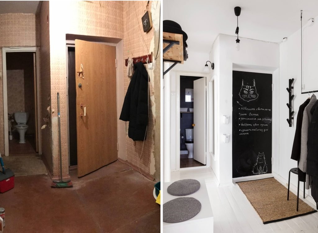Renovación del pasillo antes y después: 10 ejemplos espectaculares