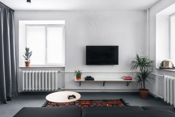 decoración de paredes en un apartamento de Jruschov