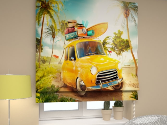 Cortinas con fotos romanas en el interior