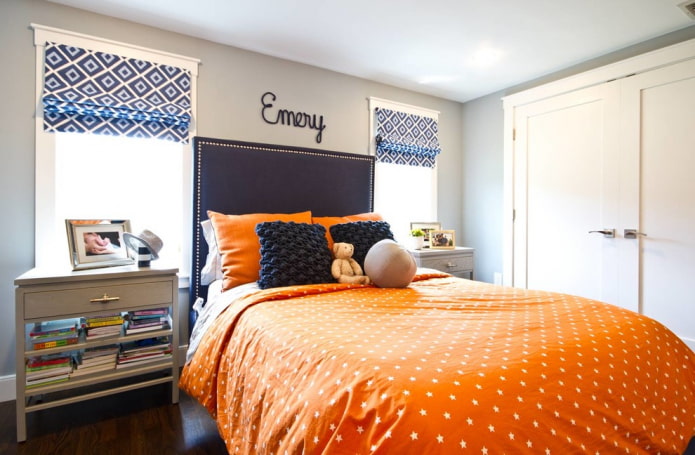 Cortinas romanas estampadas para la habitación de los niños