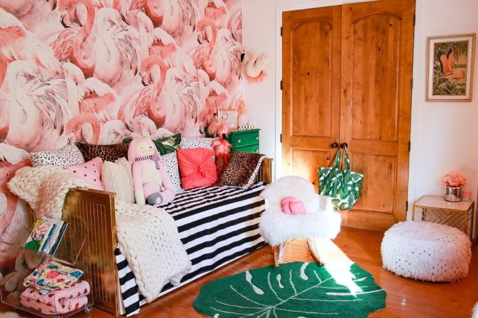 papel pintado con aves