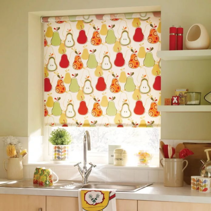 cortina con imagen de fruta