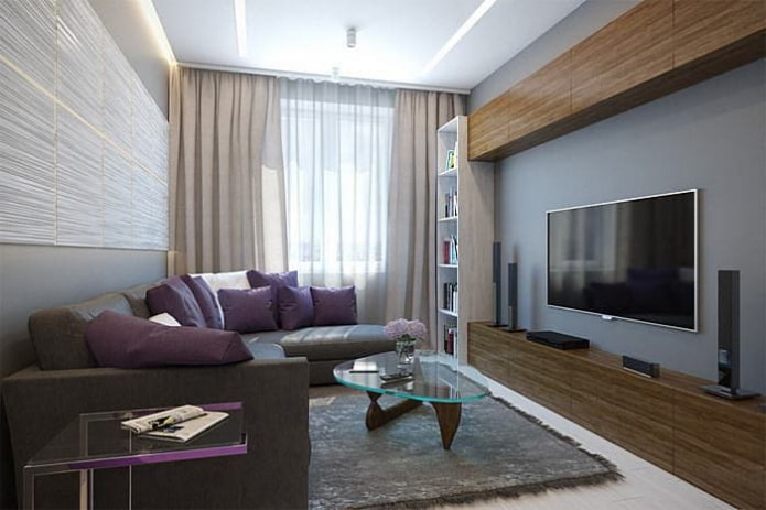 Interior gris-marrón