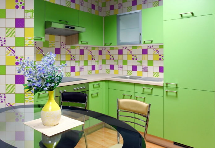 decoración de cocina en tonos ensalada
