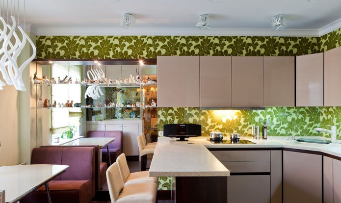 combinar papel pintado con muebles