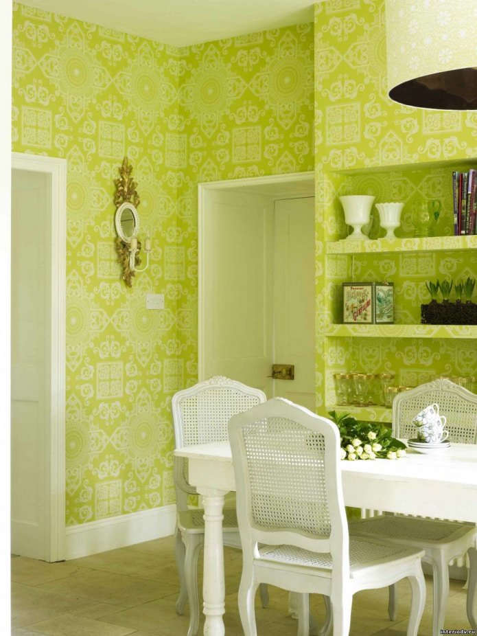 Paredes verde ensalada