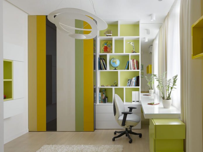 Habitación infantil en un suave color ensalada