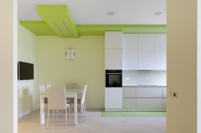 decoración de cocina en tonos ensalada