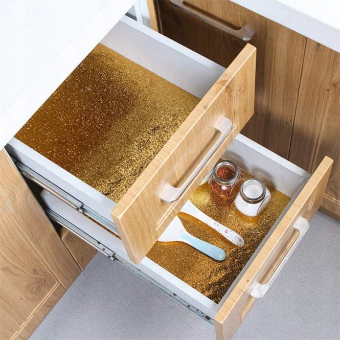 Drawer bottoms with film