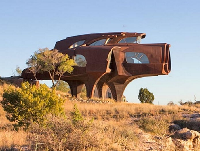 casa de acero en Texas, vista desde fuera