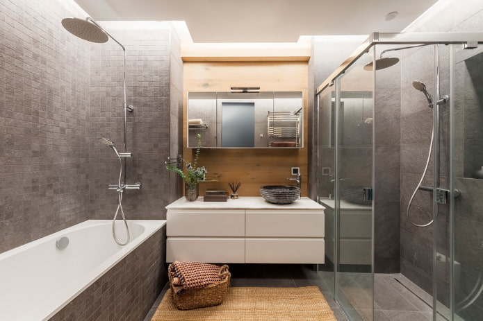 Decoración de baño en tonos grises