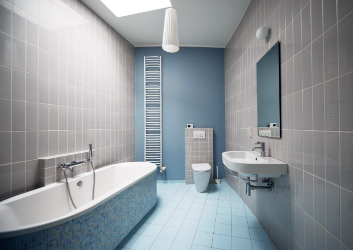 Baño gris y azul