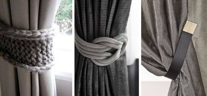 gray curtain grips
