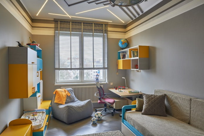 Habitación infantil en tonos grises